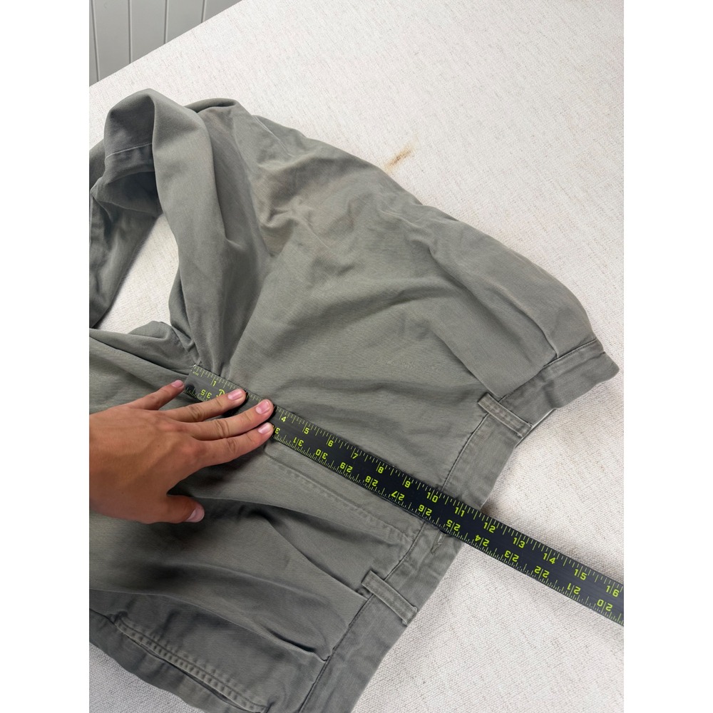 Polo Ralph Lauren Andrew Pant Mens 34x31 Olive Gray Pleated Cotton Chino Trouser - Picture 12 of 12